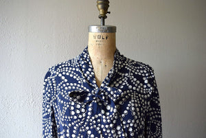 1940s polka dot dress . vintage 40s rayon dress