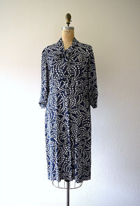 1940s polka dot dress . vintage 40s rayon dress