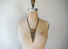 Load image into Gallery viewer, 1940s brass necklace . vintage 40s fringe necklace