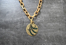Load image into Gallery viewer, 1930s celluloid necklace . vintage 30s chain pendant necklace