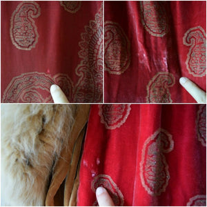 1920s silk velvet cape . vintage 20s stenciled velvet cape