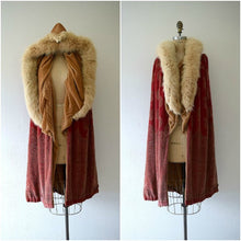 Load image into Gallery viewer, 1920s silk velvet cape . vintage 20s stenciled velvet cape