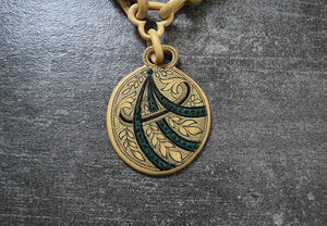 1930s celluloid necklace . vintage 30s chain pendant necklace