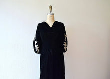 Load image into Gallery viewer, 1930s velvet dress . vintage 30s lame sleeve dress