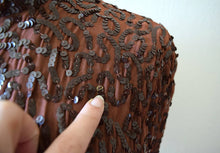 Load image into Gallery viewer, 1940s Ceil Chapman dress . vintage sequin dress