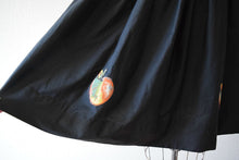 Load image into Gallery viewer, Vintage 1950s sundress . black apple appliqués dress