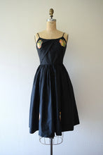 Load image into Gallery viewer, Vintage 1950s sundress . black apple appliqués dress