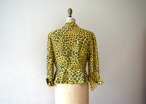 1940s blouse . vintage 40s rayon print top