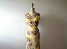 Load image into Gallery viewer, 1930s floral chiffon dress . vintage 30s gown