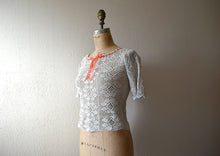 Load image into Gallery viewer, 1920s crochet top . antique crochet top