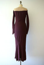 Load image into Gallery viewer, 1930s knit gown . vintage 30s purple rayon knit dress