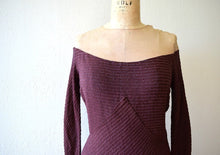 Load image into Gallery viewer, 1930s knit gown . vintage 30s purple rayon knit dress