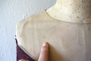 1930s knit gown . vintage 30s purple rayon knit dress