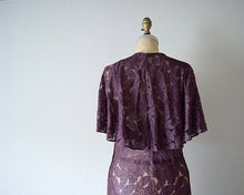Load image into Gallery viewer, 1930s lace dress . vintage 30s purple lace dress