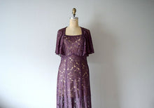 Load image into Gallery viewer, 1930s lace dress . vintage 30s purple lace dress