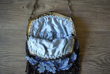 Load image into Gallery viewer, Beaded Victorian purse . antique oak leaf handbag