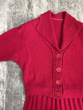 Load image into Gallery viewer, 1950s red knit dress set . vintage 50s knit set . size m to xl