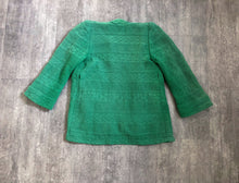 Load image into Gallery viewer, 1940s green cardigan . vintage 40s knit jacket . size m to xl