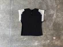 Load image into Gallery viewer, 1950s knit top . vintage 50s black top