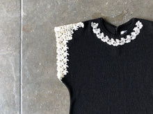 Load image into Gallery viewer, 1950s knit top . vintage 50s black top