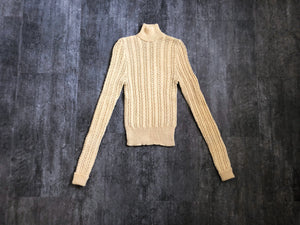 1930s cable knit sweater . vintage 30s sweater . size xs to s