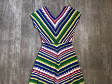 Load image into Gallery viewer, RESERVED . 1950s striped knit dress . wool knit dress . sizes s/m to large