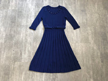 Load image into Gallery viewer, 1950s knit dress . vintage 50s dress . size l to xl