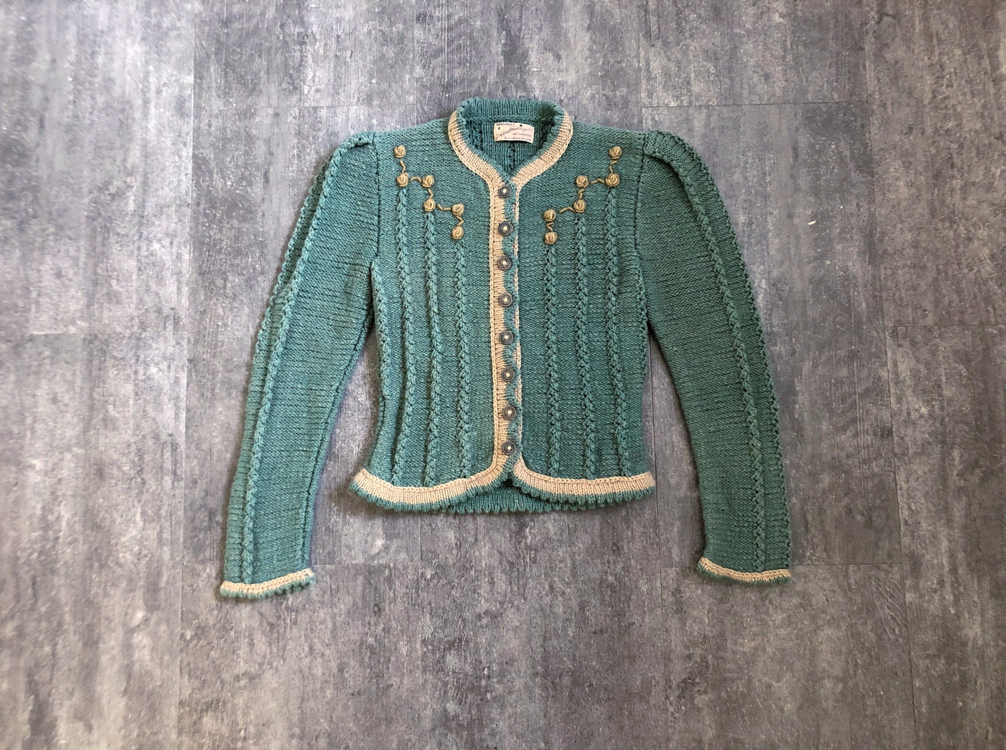 Wolkenstricker vintage cardigan . hand knit Bavarian sweater . size s –  bluefennel