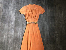 Load image into Gallery viewer, 1930s 1940s knit dress . vintage knit dress . size s to m