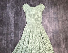 Load image into Gallery viewer, 1950s knit dress . vintage 50s dress . size s to m