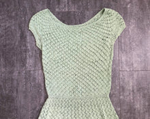 Load image into Gallery viewer, 1950s knit dress . vintage 50s dress . size s to m