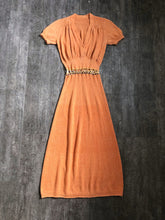 Load image into Gallery viewer, 1930s 1940s knit dress . vintage knit dress . size s to m