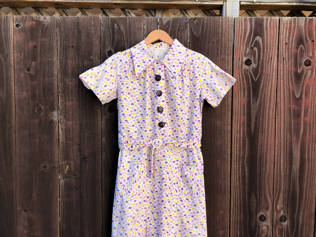 1930s floral print dress . vintage 30s dress
