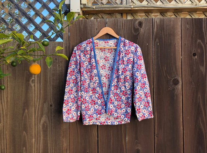 1930s feedsack jacket . open front jacket