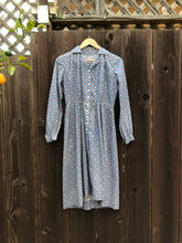 Load image into Gallery viewer, 1930s blue cotton dress . vintage 30s dress
