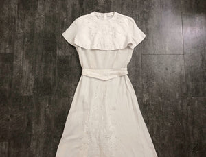 1940s linen dress set . vintage 40s dress