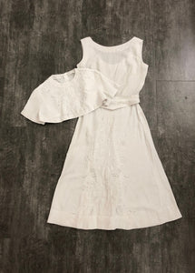 1940s linen dress set . vintage 40s dress