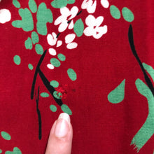 Load image into Gallery viewer, 1940s novelty print dress . vintage 40s red dress . size xs