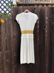 1940s rayon jersey dress . vintage 40s dress . size xs/small
