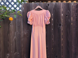 1930s gown and bolero . 30s pink dress . size xs to small