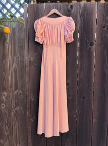 1930s gown and bolero . 30s pink dress . size xs to small