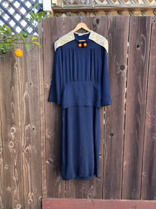1930s NRA eagle dress . vintage 30s FOGA dress . size medium to large