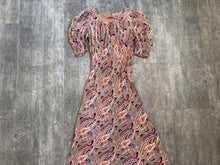 Load image into Gallery viewer, 1930s paisley print dress . vintage 30s dress . size xs/small to s/m