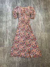 Load image into Gallery viewer, 1930s paisley print dress . vintage 30s dress . size xs/small to s/m