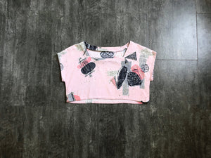 1950s barkcloth top . vintage 50s crop top