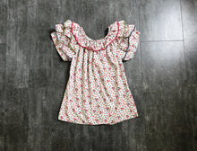Load image into Gallery viewer, 1970s top . vintage 70s ruffled calico top
