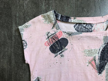 Load image into Gallery viewer, 1950s barkcloth top . vintage 50s crop top
