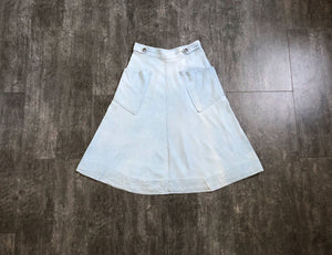 1940s 1950s chambray skirt . vintage sportswear skirt