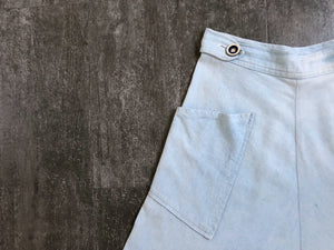 1940s 1950s chambray skirt . vintage sportswear skirt