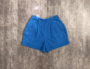1940s blue shorts . vintage 40s French shorts . size xxs